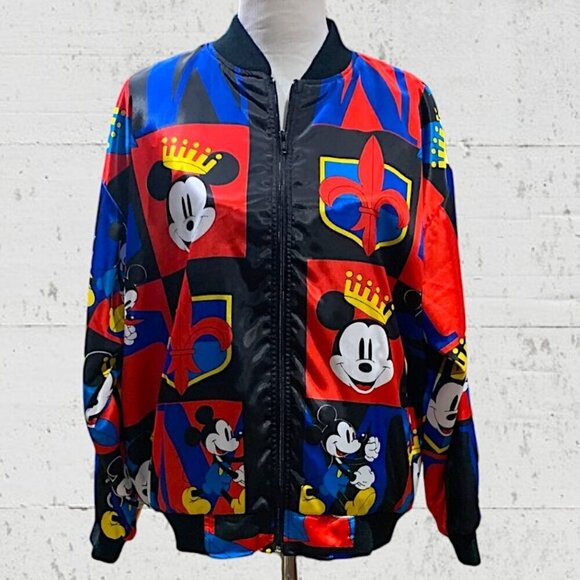 Walt Disney Mickey Mouse Bomber Jacket Vintage 90’s Large - Picture 1 of 13
